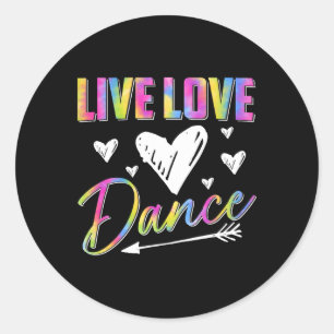 Grappige danser dansen vrouwen meisjes live liefde ronde sticker