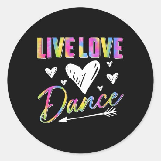 Grappige danser dansen vrouwen meisjes live liefde ronde sticker (Voorkant)