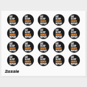 Grappige danser Eet Slaap Dans Herhaal Dans Quotes Ronde Sticker (Vel)