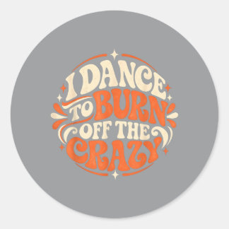 Grappige dansliefhebber verbrand de gekke groovy d ronde sticker