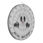 Grappige Dart Board Gift Curiosity Eyes - Smile Dartbord (Voorkant Links)