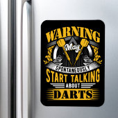 Grappige dart waarschuwing - dart speler magneet
