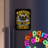 Grappige dart waarschuwing - dart speler magneet