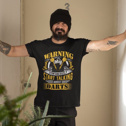 Grappige dart waarschuwing - dart speler t-shirt