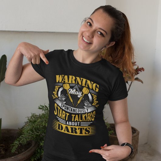 Grappige dart waarschuwing - dart speler t-shirt