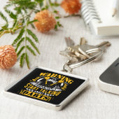 Grappige Dart Warning Premium Sleutelhanger (Zijkant)