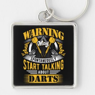 Grappige Dart Warning Premium Sleutelhanger