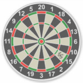 Grappige Dartbord Pijlen Bord Cirkel Met Monogram Sticker (Voorkant)