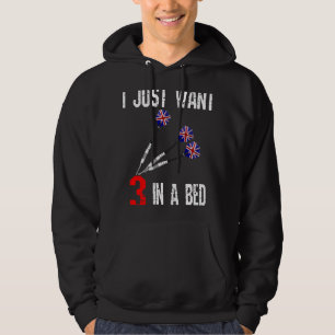 Grappige darts 3 in een bed saucy grap dart speler hoodie