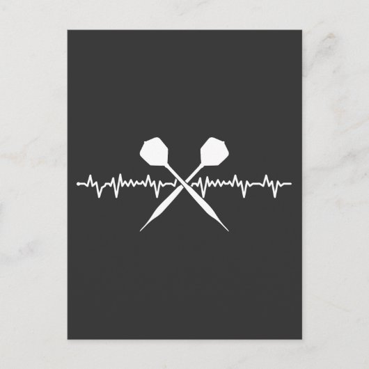 Grappige Darts Heartbeat Geweldige voor Dart liefh Briefkaart (Voorkant)