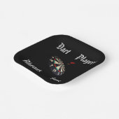 Grappige darts spelers scoren, papieren bordje (Gebogen)