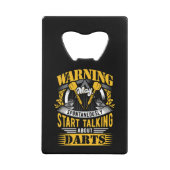 Grappige dartwaarschuwing creditkaart flessenopener (Voorkant)