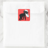 Grappige Darwin evolutie Vierkante Sticker (Tas)