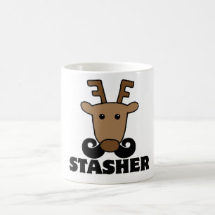 grappige dasher snor renrees koffiemok