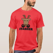 grappige dasher snor renrees t-shirt (Voorkant)