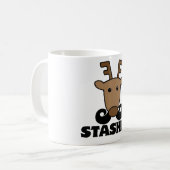 grappige dasher stasher snor rendier koffiemok (Voorkant links)