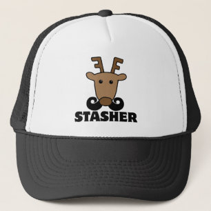 grappige dasher stasher snor rendier trucker pet