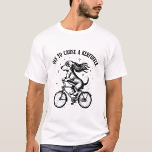 Grappige dashond fietser Op Weg Om Een Ophef Te Ve T-shirt