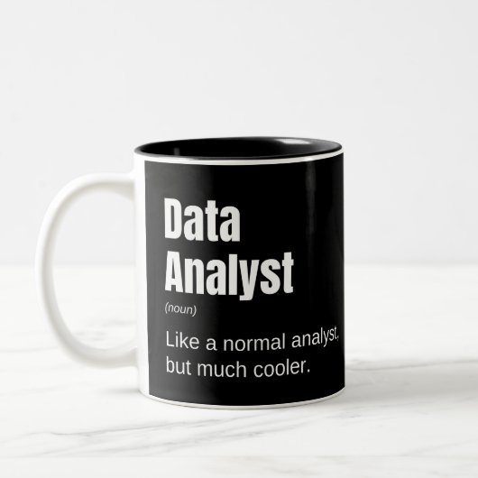 Grappige Data-analist Cool Analist Spreuk Tweekleurige Koffiemok (Links)