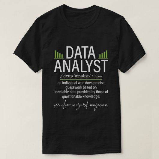 Grappige Data-analist Definitie Data Science T-shirt (Design voorkant)