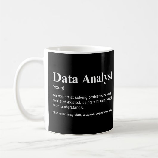 Grappige Data-Analist Gegevensdefinitie Koffiemok (Links)