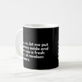 Grappige data-analist werk zeggen koffiemok (Voorkant links)