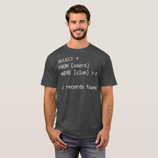 Grappige database beheerder SQL Coder Gift T-shirt (Voorkant volledig)