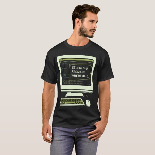 Grappige Database SQL Query Computer Code voor Dat T-shirt (Voorkant volledig)