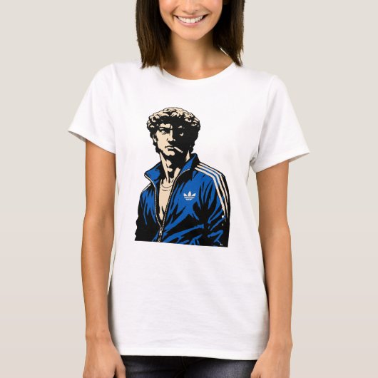 Grappige David Michelangelo-beeld in trainingspak T-shirt (Voorkant)