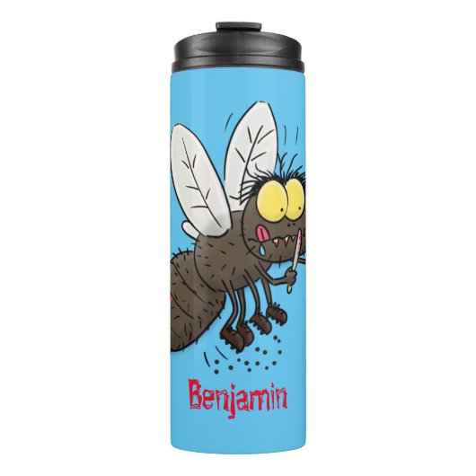 Grappige dazen insect tekenfilm thermosbeker (Voorkant)