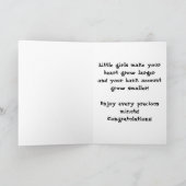 Grappige de kaartgelukwensen van het babymeisje kaart (Binnen)