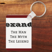 Grappige De Man De Mythe De Legende Quote Sleutelhanger (Achterkant)