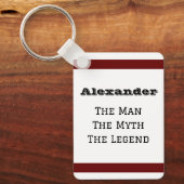 Grappige De Man De Mythe De Legende Quote Sleutelhanger (Voorkant)