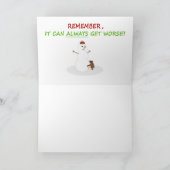 Grappige de sneeuwman wordt goed Kerstkaart Feestdagen Kaart (Binnen)