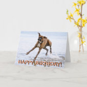 Grappige de verjaardagskaart van de bokserhond kaart (Gele Bloem)