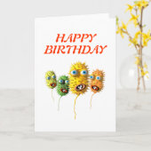 Grappige de verjaardagskaart van Gezichten Kaart (Gele Bloem)