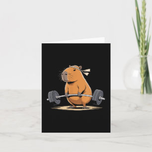 Grappige Deadlift Capybara Schattigee Fitness Capy Kaart
