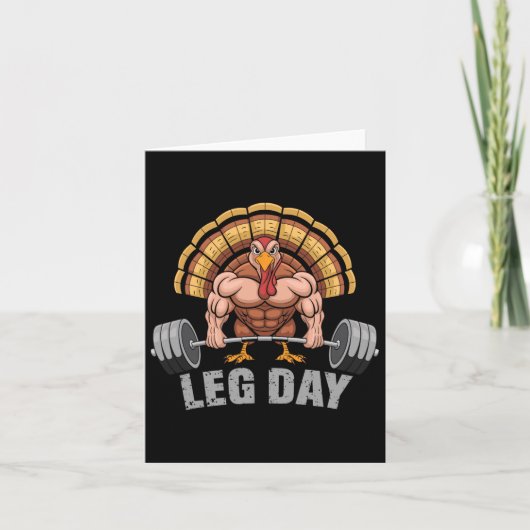 Grappige Deadlifting Turkije Leg Day Thanksgiving Kaart (Voorkant)