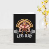 Grappige Deadlifting Turkije Leg Day Thanksgiving Kaart (Gele Bloem)
