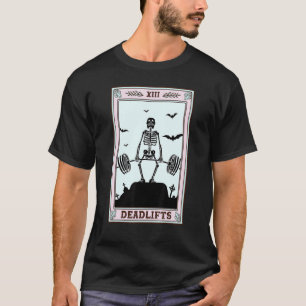 Grappige Deadlifts Tarot Occult Skelet Gewichtheff T-shirt