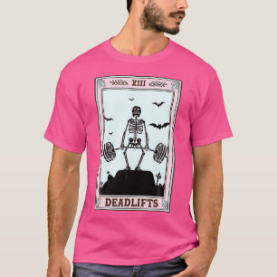 Grappige Deadlifts Tarot Occult Skelet Gewichtheff T-shirt