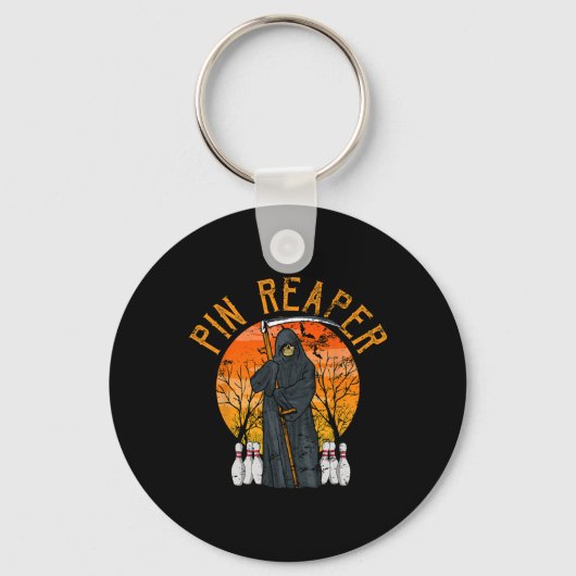 Grappige Death Bowling Grim Reaper Bowler Cadeaus Sleutelhanger (Voorkant)