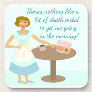 Grappige Death Metal  Art huisvrouw Drankjes Onderzetter