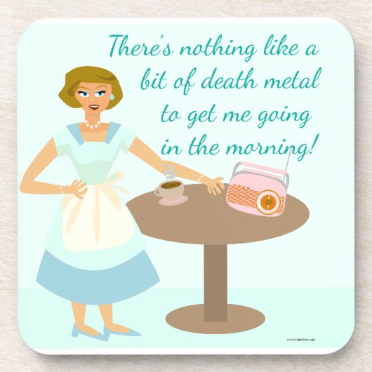 Grappige Death Metal  Art huisvrouw Drankjes Onderzetter (Voorkant)