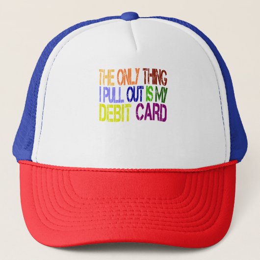 Grappige Debitcard Regenboog Ontwerp Trucker Pet (Voorkant)