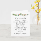 Grappige December Verjaardag Gecombineerd met Kers Kaart (Gele Bloem)