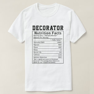 Grappige Decorator Voedingsfeiten Medewerker Perso T-shirt