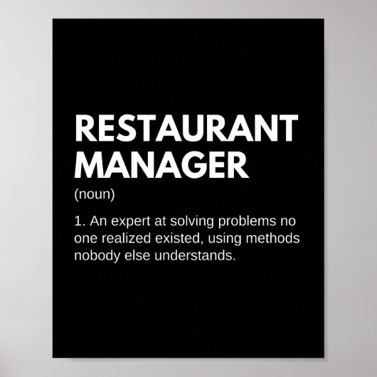 Grappige definitie restaurantmanager poster (Voorkant)