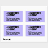 Grappige definitie van administratief assistent (3 rechthoekige sticker (Vel)