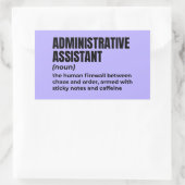 Grappige definitie van administratief assistent (3 rechthoekige sticker (Tas)